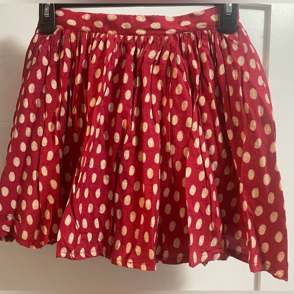 Red Polka Dot Skirt, Girls Size 8